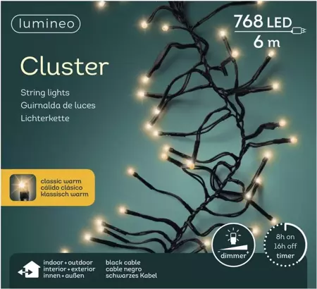 LUMINEO CLUSTERVERLICHTING 6M - 768L KLASSIEK WARM - BINNEN/ BUITEN - afbeelding 1