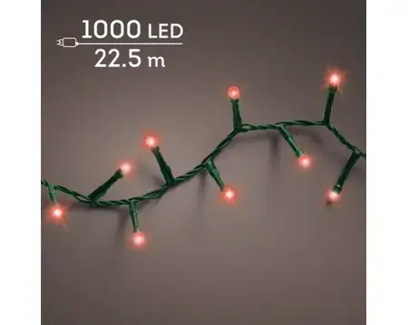 Lumineo compact kerstverlichting | 1000 LED | 22.5 meter | rood - afbeelding 2