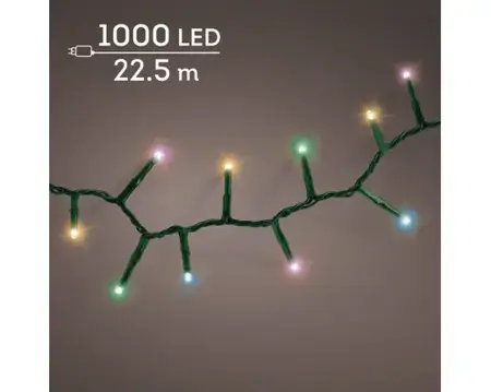 Lumineo compact kerstverlichting | 1000 LED | 22.5 meter | soft multi colour - afbeelding 3