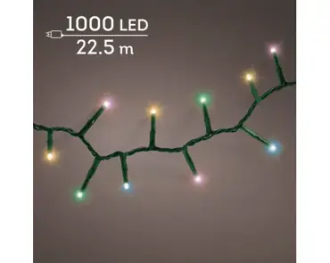 Lumineo compact kerstverlichting | 1000 LED | 22.5 meter | soft multi colour - afbeelding 3