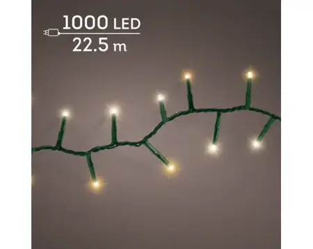 Lumineo compact kerstverlichting | 1000 LED | 22.5 meter | warm wit en klassiek warm - afbeelding 3