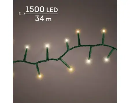 Lumineo compact kerstverlichting | 1500 LED | 34 meter | warm wit en klassiek warm - afbeelding 3