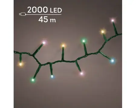 Lumineo compact kerstverlichting | 2000 LED | 45 meter | soft multi colour - afbeelding 3