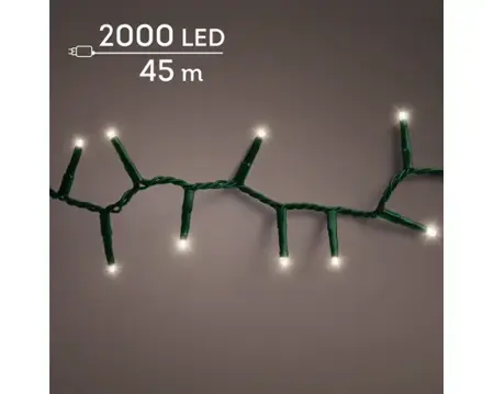 Lumineo compact kerstverlichting | 2000 LED | 45 meter | warm wit - afbeelding 3