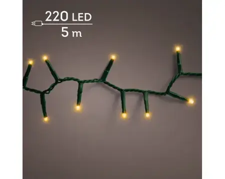 Lumineo compact kerstverlichting | 220 LED | 5 meter | klassiek warm - afbeelding 3