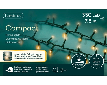 Lumineo Compact ricelights 350LED 7.5m Warm wit klassiek warm