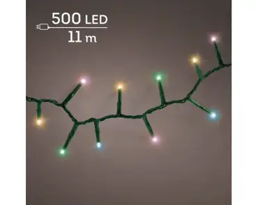 Lumineo compact kerstverlichting | 500 LED | 11 meter | soft multi colour - afbeelding 3