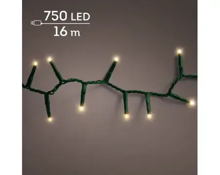Lumineo compact kerstverlichting | 750 LED | 16 meter | soft gold - afbeelding 3