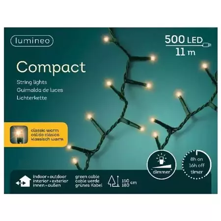Lumineo Compact ricelightsled 11m - 500l klassiek warm