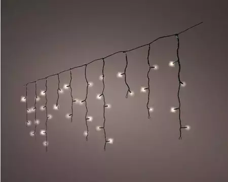 Lumineo icicle twinkle | 175 LED | 7,5 meter | zwart/warm wit - afbeelding 3
