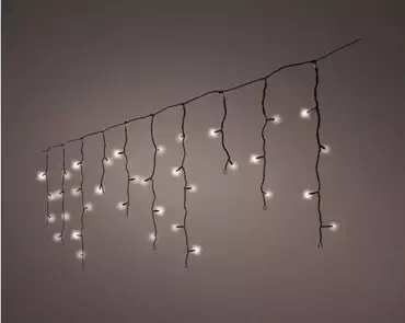 Lumineo icicle twinkle | 490 LED | 20 meter | zwart/warm wit - afbeelding 3