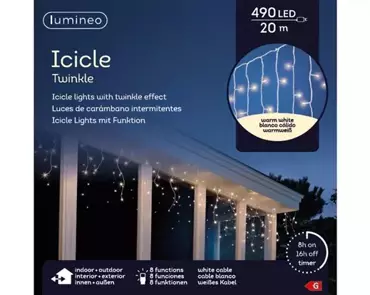 Lumineo icicle twinkle led l2000-490l warm wit