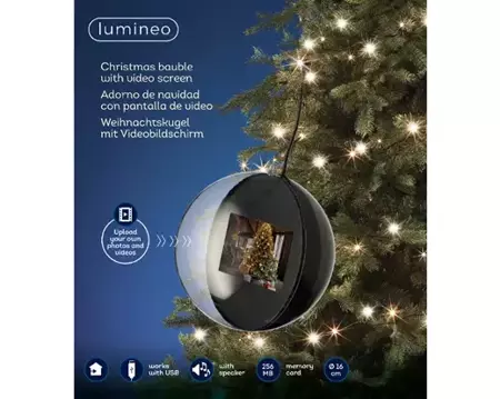 lcd kerstbal video speaker