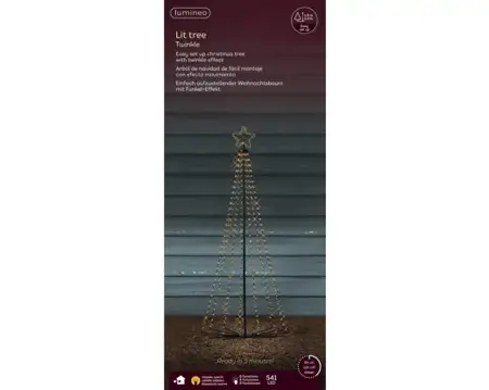 Lumineo led boom | 541 LED | 1.8 meter | zwart/klassiek warm - afbeelding 1