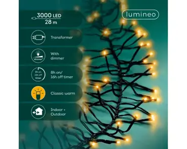 Lumineo led cluster 28m-3000led klassiek warm - afbeelding 2