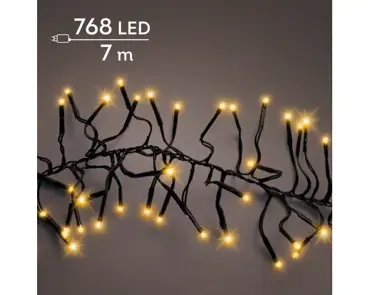 Lumineo led Cluster twinkel | 6 meter | 768 LED | klassiek warm - afbeelding 1