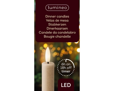 Lumineo LED dinerkaars 2x24cm licht grijs/warm wit 2st - afbeelding 3
