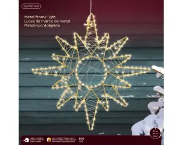 Lumineo led frame | 359 LED | 39 centimeter | goud/warm wit - afbeelding 1