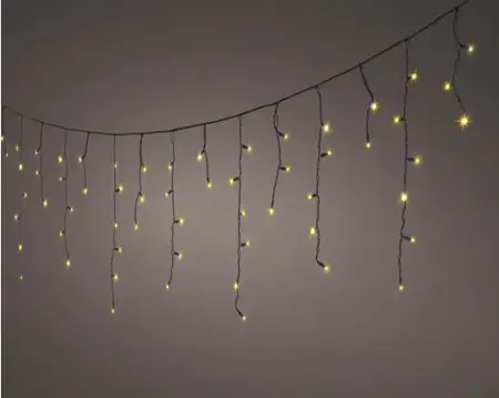 Lumineo led icicle lights | 500x50 centimeter | 119 LED | zwart/klassiek warm - afbeelding 1