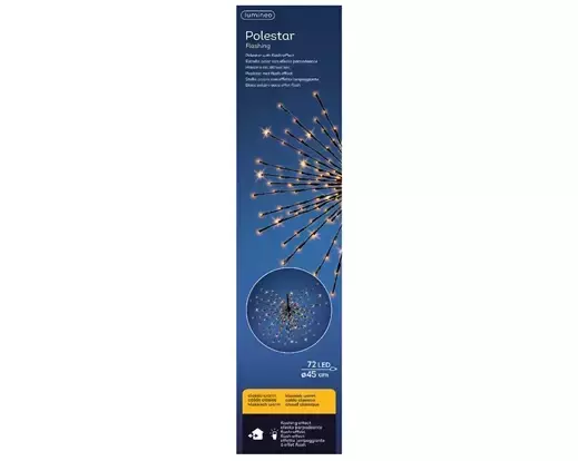 Poolster kerstverlichting met 72 LED lampjes - Ø 45 cm - Ook geschikt voor buiten - lichtkleur: Warm Wit - met stekker -Kerstdecoratie