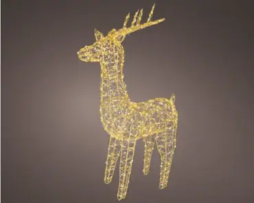 Lumineo led rendier 20x57x104cm-800led goud/warm wit/klassiek warm - afbeelding 2