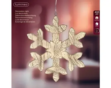 Lumineo led sneeuwvlok 38cm 410led wit/warm wit - afbeelding 1
