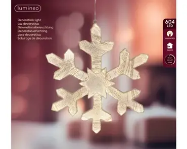 Lumineo led sneeuwvlok 59 604led wit/warm wit - afbeelding 1