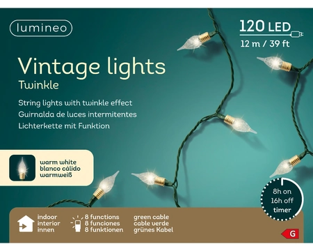 Lumineo Led vintage 1190cm groen/warm wit - afbeelding 1