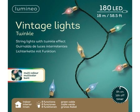 Lumineo Led vintage lights 1790cm groen/multi - afbeelding 1