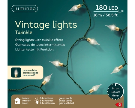 Lumineo Led vintage lights 1790cm groen/warm wit - afbeelding 1