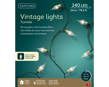 Lumineo Led vintage lights 2390cm groen/warm wit - afbeelding 1