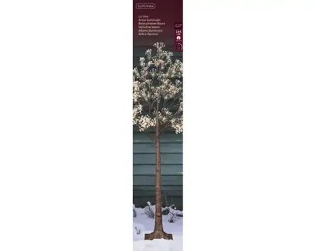 Lumineo ledboom bloem buit 150cm-144led warm wit - afbeelding 1