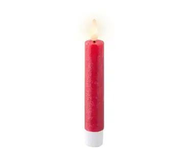Lumineo leddinerkaars d2h14cm 2st kerst rood - afbeelding 2