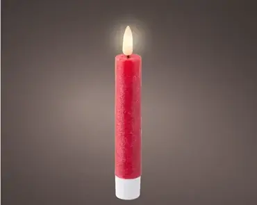 Lumineo leddinerkaars d2h14cm 2st kerst rood - afbeelding 2