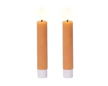Lumineo leddinerkaars d2h14cm 2st oranje - afbeelding 1