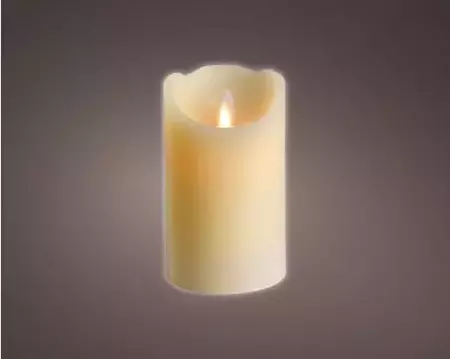 Lumineo Ledkaars flakker D7,5xH12,5cm creme - afbeelding 3
