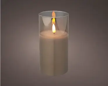 Lumineo ledkaars in glas 15cm rookgrijs - afbeelding 3