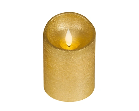 Lumineo ledkaars wave vlam 7.5x10.5cm goud/warm wit - afbeelding 1
