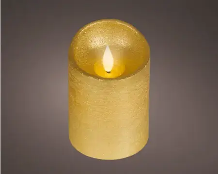 Lumineo ledkaars wave vlam 7.5x10.5cm goud/warm wit - afbeelding 2