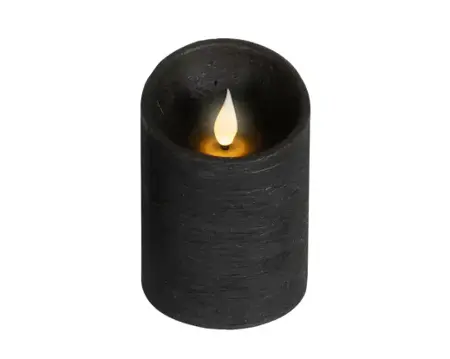 Lumineo ledkaars wave vlam 7.5x10.5cm zwart/warm wit - afbeelding 1