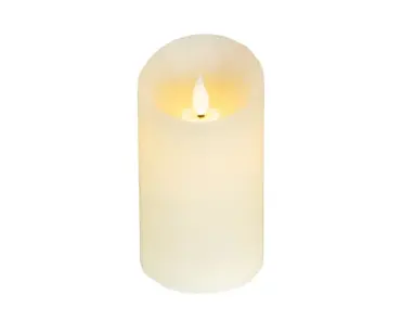 Lumineo ledkaars wave vlam 7.5x13.5cm creme/warm wit - afbeelding 1