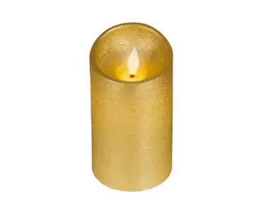 Lumineo ledkaars wave vlam 7.5x13.5cm goud/warm wit - afbeelding 1