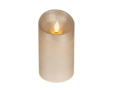 Lumineo ledkaars wave vlam 7.5x13.5cm licht grijs/warm wit - afbeelding 1