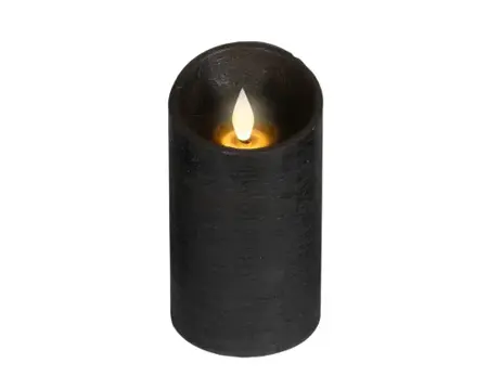 Lumineo ledkaars wave vlam 7.5x13.5cm zwart/warm wit - afbeelding 1