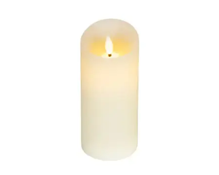 Lumineo ledkaars wave vlam 7.5x17cm creme/warm wit - afbeelding 1
