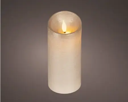 Lumineo ledkaars wave vlam 7.5x17cm licht grijs/warm wit - afbeelding 2