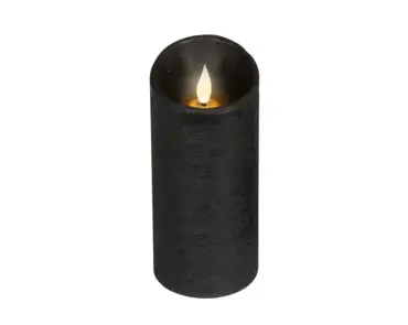 Lumineo ledkaars wave vlam 7.5x17cm zwart/warm wit - afbeelding 1