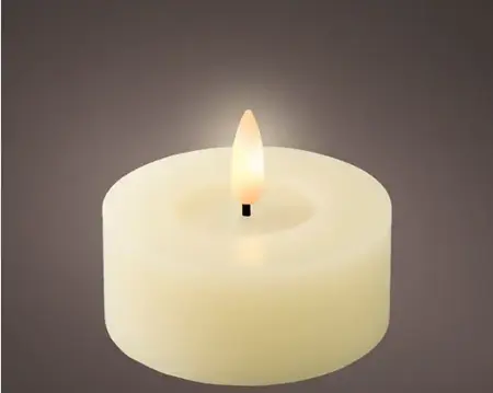 Lumineo ledtheelicht d7h6cm 2st creme - afbeelding 2