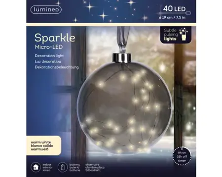 Lumineo Micro led bal binnen 20cm 40led - afbeelding 1