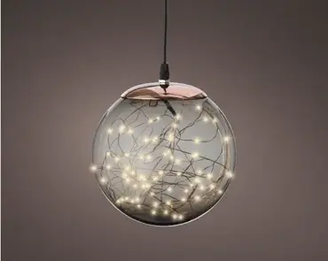 Lumineo micro led bal d30cm-140l grijs/klassiek warm - afbeelding 3